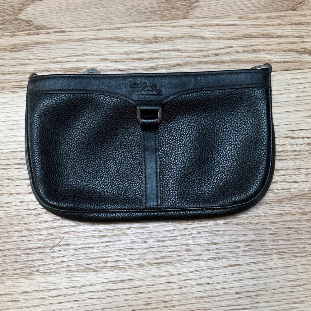 Longchamp Black Leather Pouch